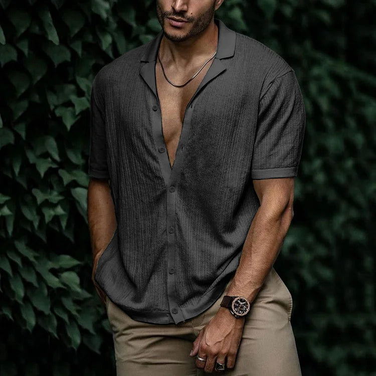 Audrey | Casual Gebreid Shirt met Open Kraag