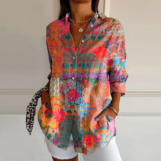 Kylie | Multicolor Knopenblouse Dames