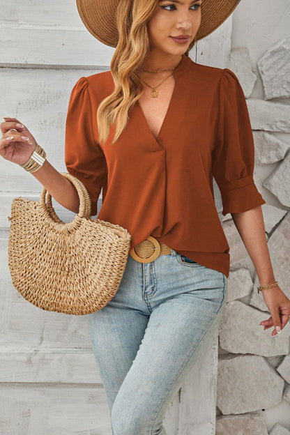 Casey | Zomerse Blouse met Pofmouwen