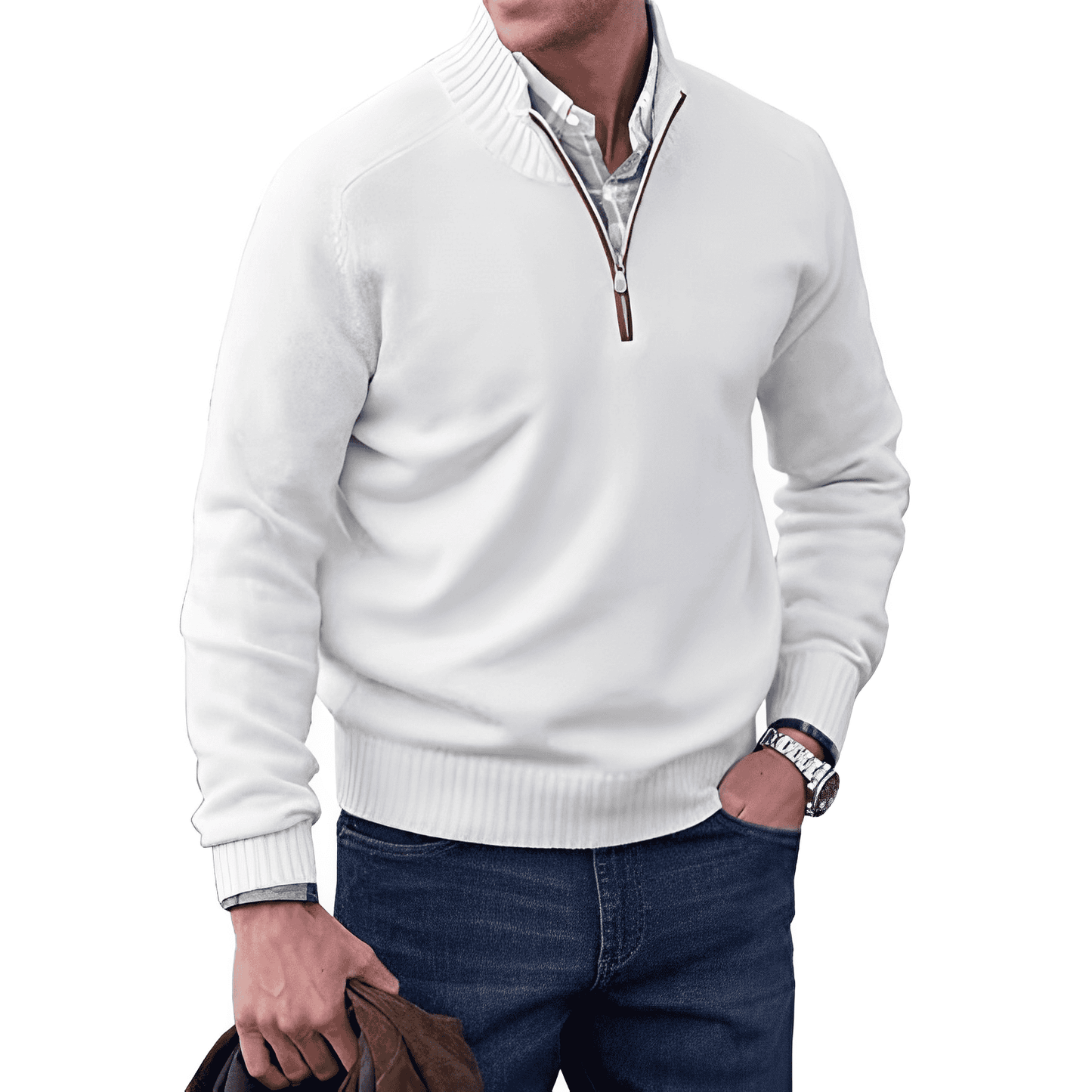 Preston | Heren trui met half-zip