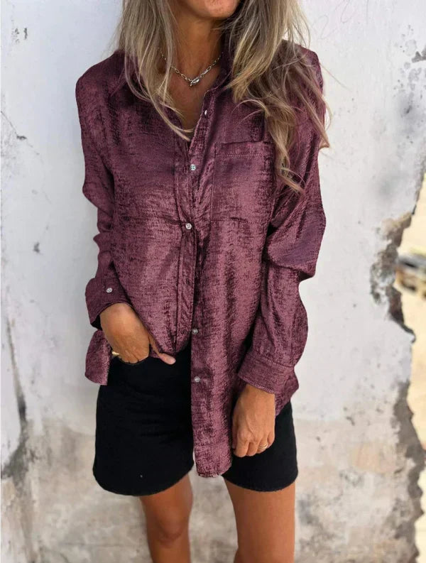 Camila | Elegante Zijdezachte Blouse Met Knoopsluiting
