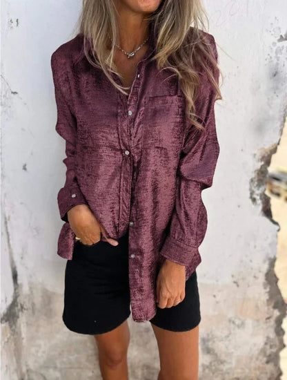 Camila | Elegante Zijdezachte Blouse Met Knoopsluiting