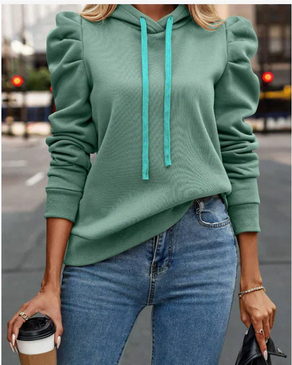 Callie | Casual Hoodie Met Pofmouwen En Trekkoorden