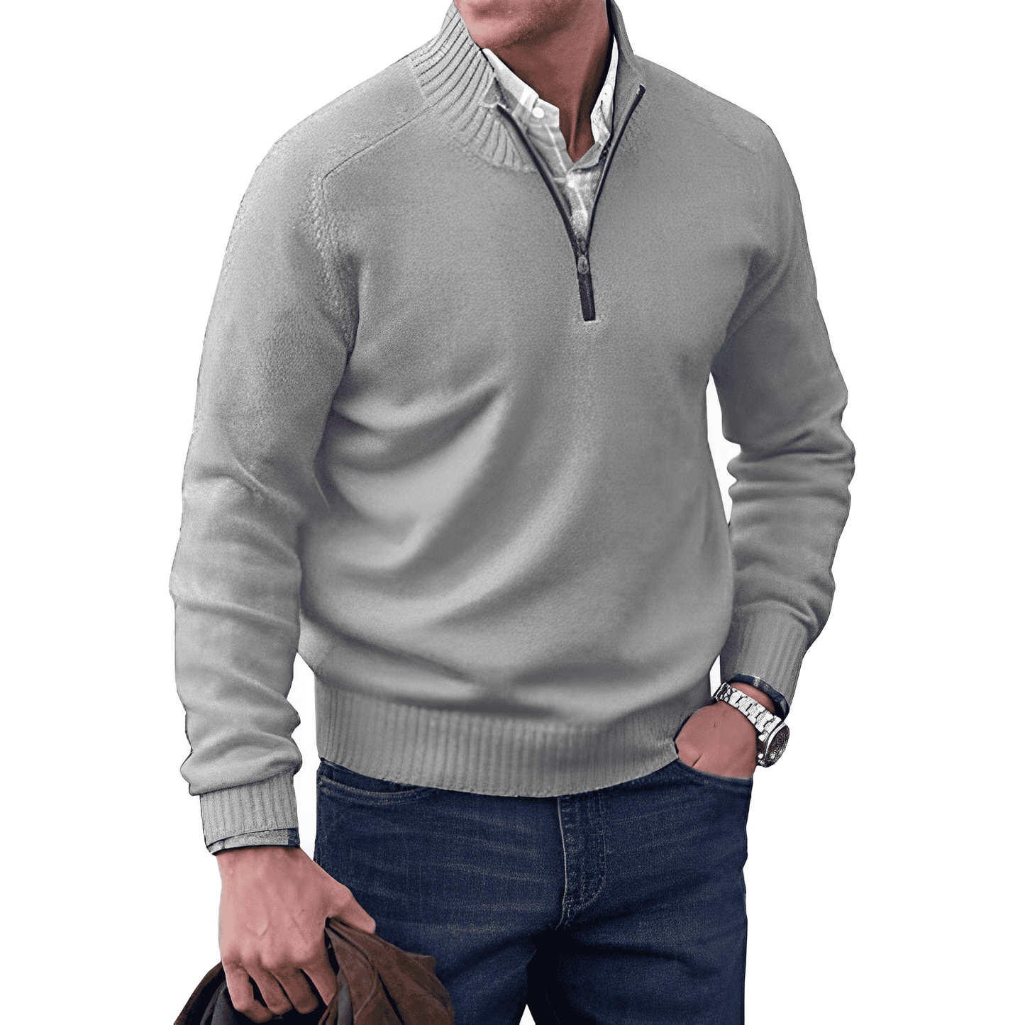 Alex | Heren trui met half-zip