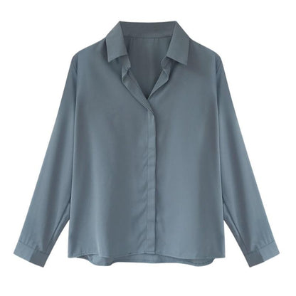 Emery | Elegante Minimalistische Satijnen Blouse