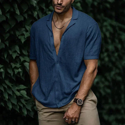 Audrey | Casual Gebreid Shirt met Open Kraag