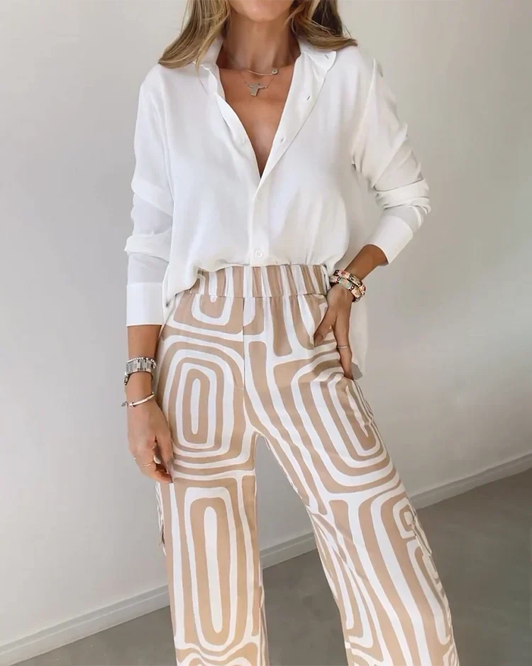 Juniper | Hooggetailleerde broek met geometrisch patroon