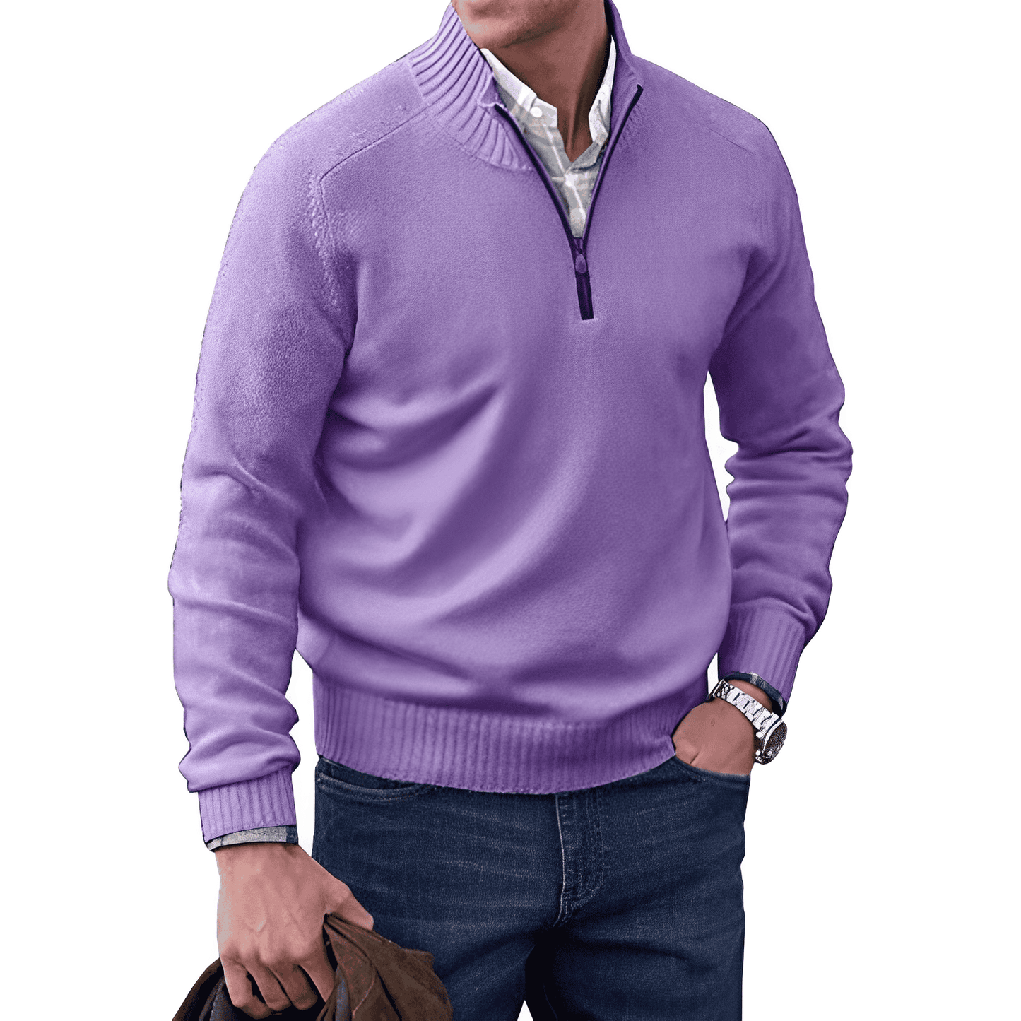 Preston | Heren trui met half-zip