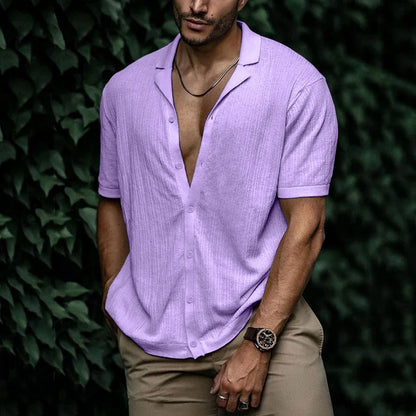 Audrey | Casual Gebreid Shirt met Open Kraag