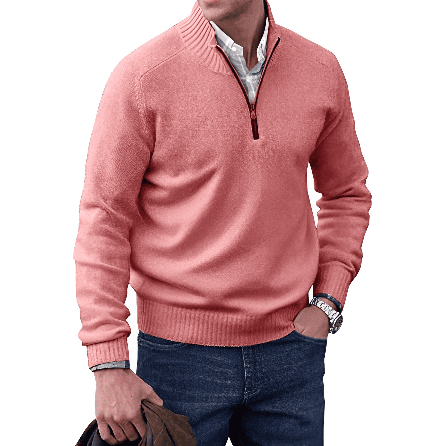 Preston | Heren trui met half-zip