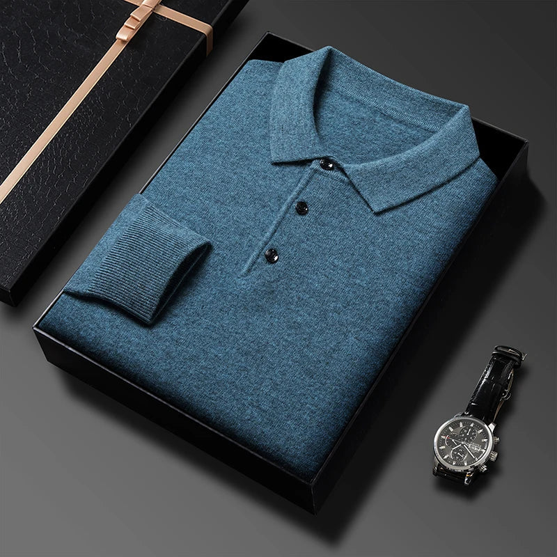 Premium | Heren polo trui wolmix