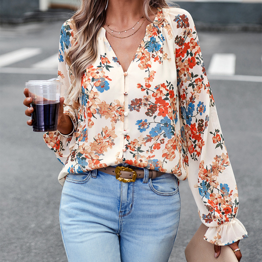 Samantha | Stijlvolle Zomerblouse met Bloemenprint voor Dames
