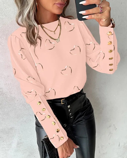 Savannah | Stijlvolle Blouse met Manchetten en Knopen