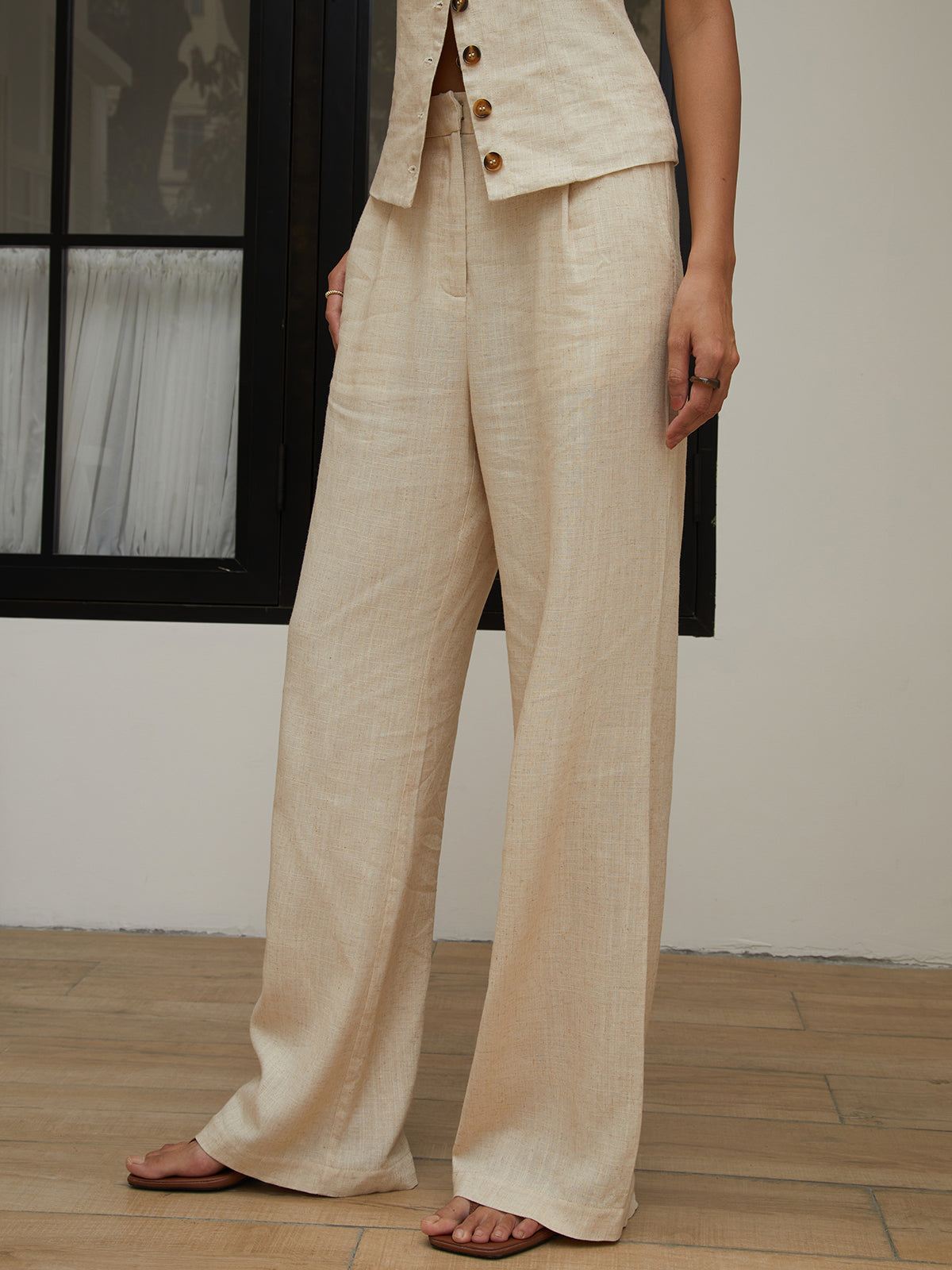Nova | Hoge Taille Broek met Wijde Pijpen