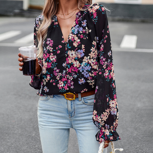 Samantha | Stijlvolle Zomerblouse met Bloemenprint voor Dames