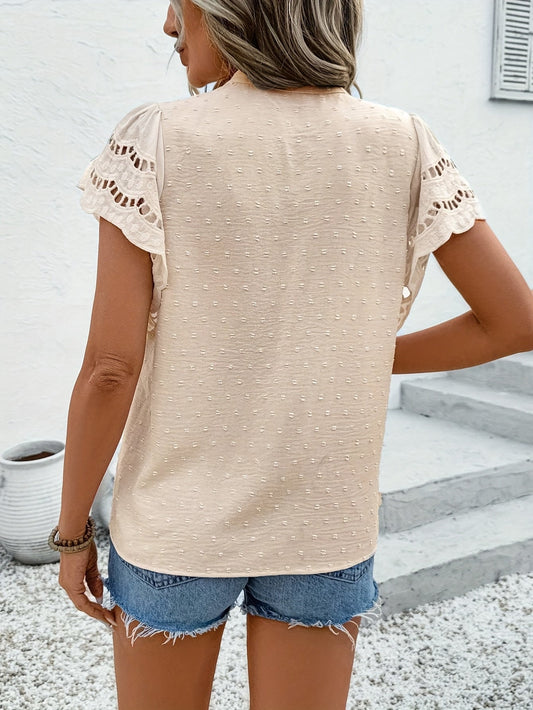 Riley | Blouse met Kant en Knoopsluiting
