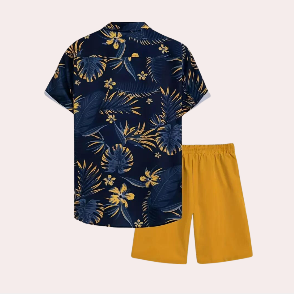 Marcus | Casual Bloemenprint Overhemd En Shorts Set