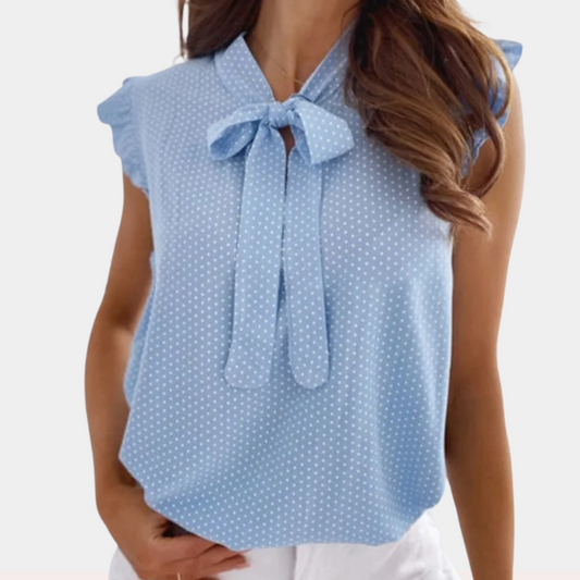 Piper | Mouwloze Blouse Met Strikdetail