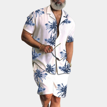 Dylan | Palmprint Overhemd & Shorts