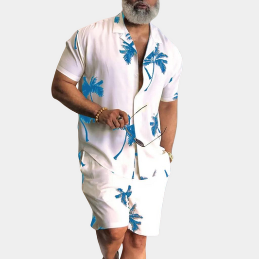 Dylan | Palmprint Overhemd & Shorts
