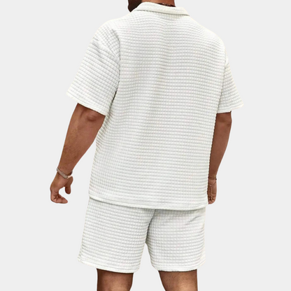 Kevin | Casual Gestructureerde Korte Set
