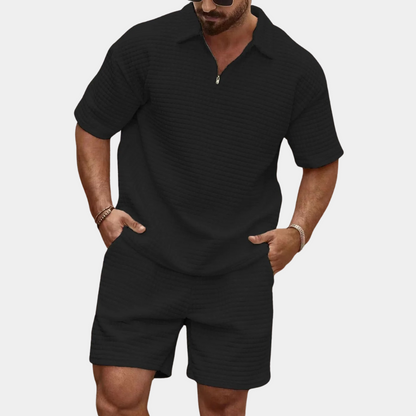 Kevin | Casual Gestructureerde Korte Set