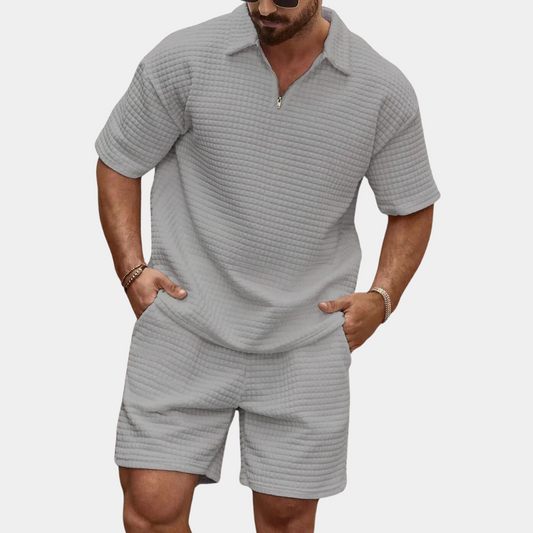 Kevin | Casual Gestructureerde Korte Set