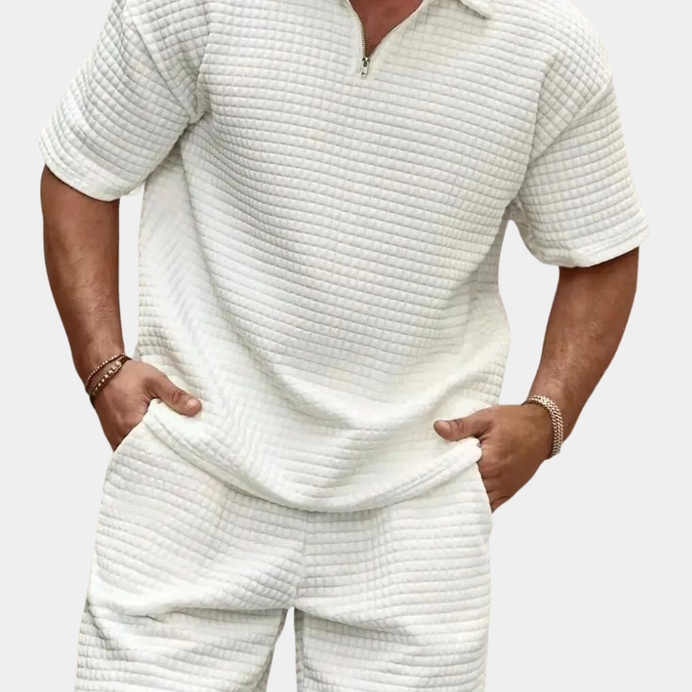 Kevin | Casual Gestructureerde Korte Set