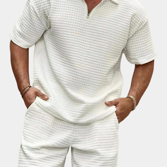 Kevin | Casual Gestructureerde Korte Set