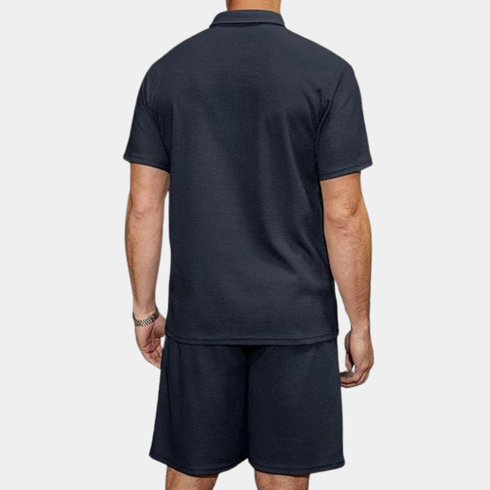 Graham | Stijlvolle Zwarte Polo & Shorts Set