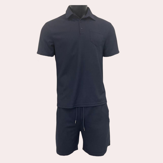 Graham | Stijlvolle Zwarte Polo & Shorts Set