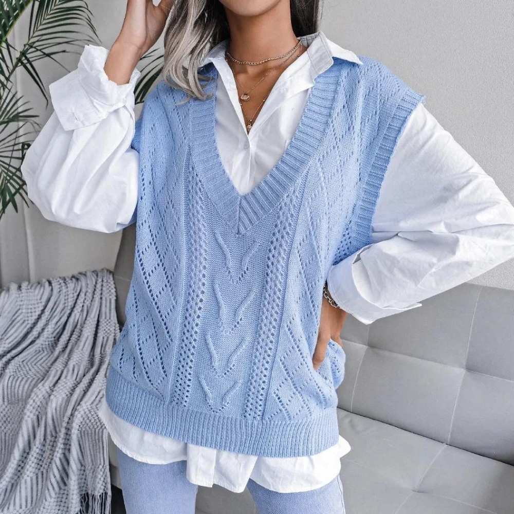 Eloise | Klassiek Kabelgebreid Trui Vest