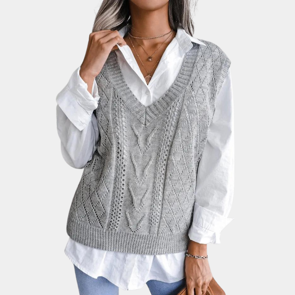Eloise | Klassiek Kabelgebreid Trui Vest