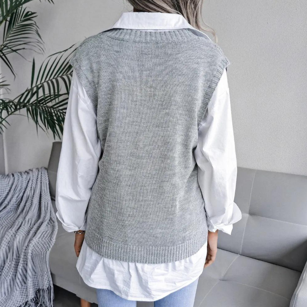 Eloise | Klassiek Kabelgebreid Trui Vest