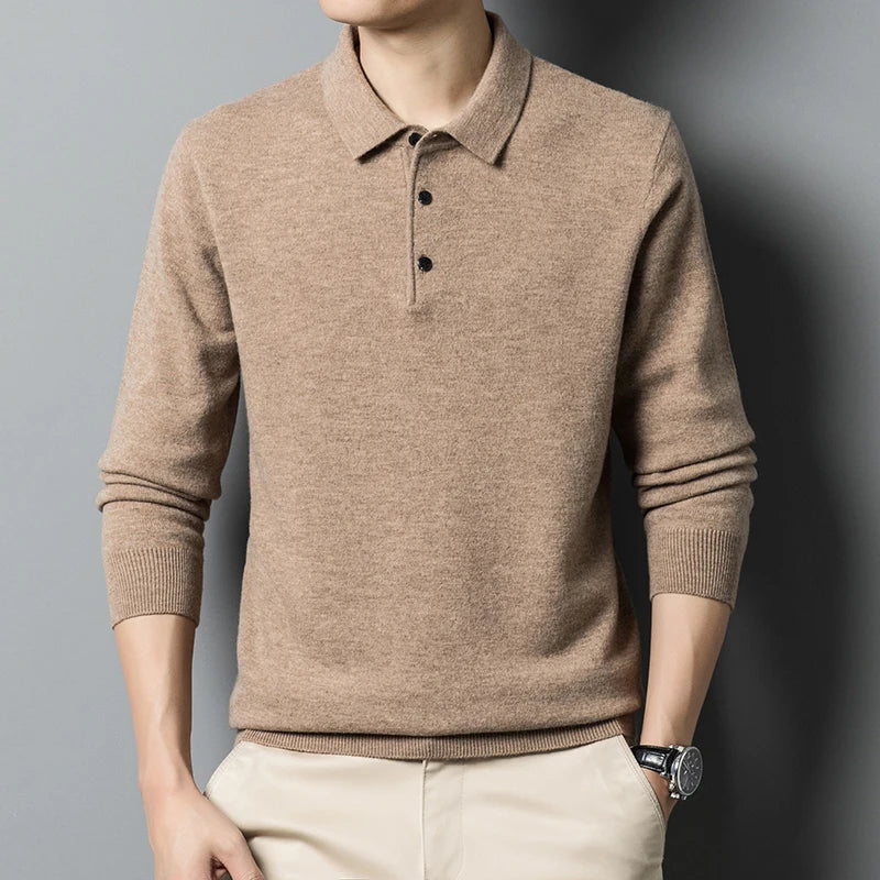Premium | Heren polo trui wolmix