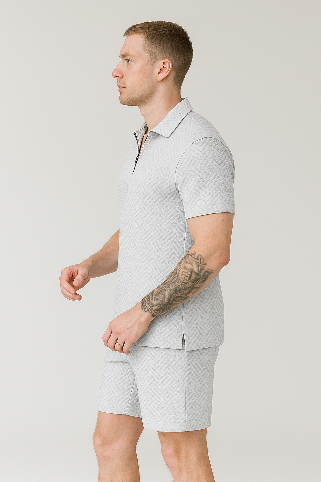 Angelo | Heren Ritssluiting Polo Set