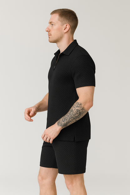 Angelo | Heren Ritssluiting Polo Set