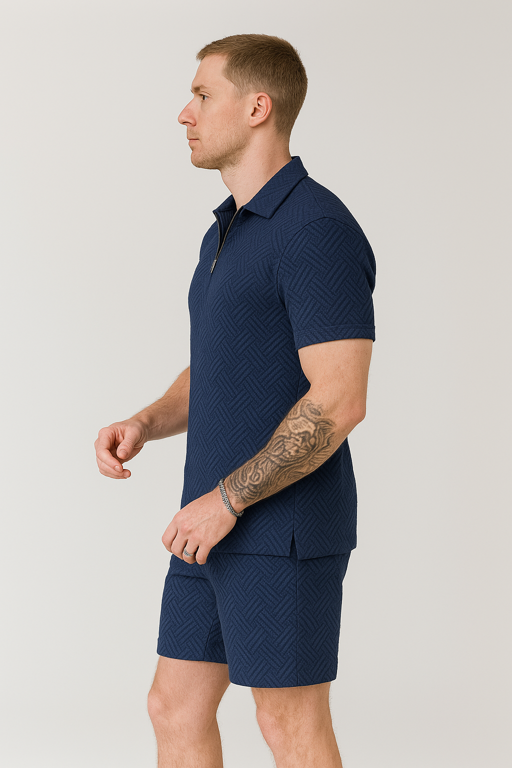Angelo | Heren Ritssluiting Polo Set