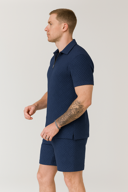 Angelo | Heren Ritssluiting Polo Set