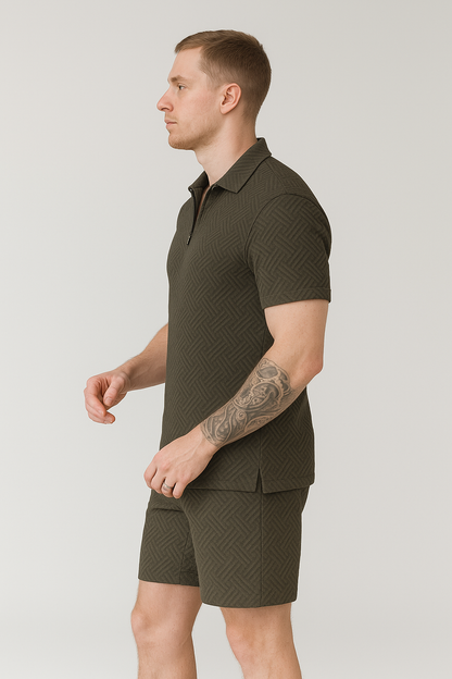 Angelo | Heren Ritssluiting Polo Set