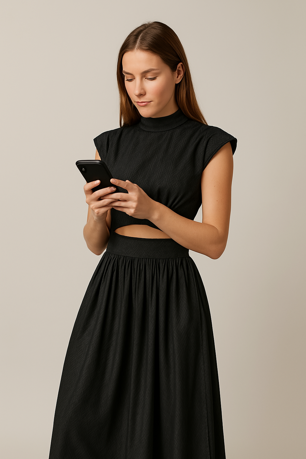 Jocelyn | Dames Maxi Jurk met Hoge Hals