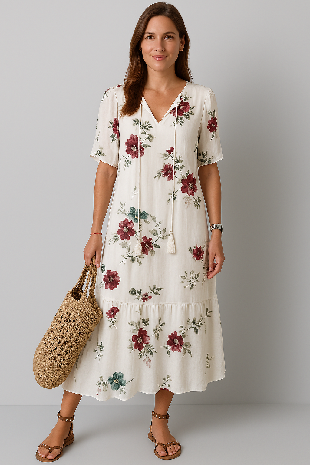 Desiree | Dames V-Hals Jurk met Print
