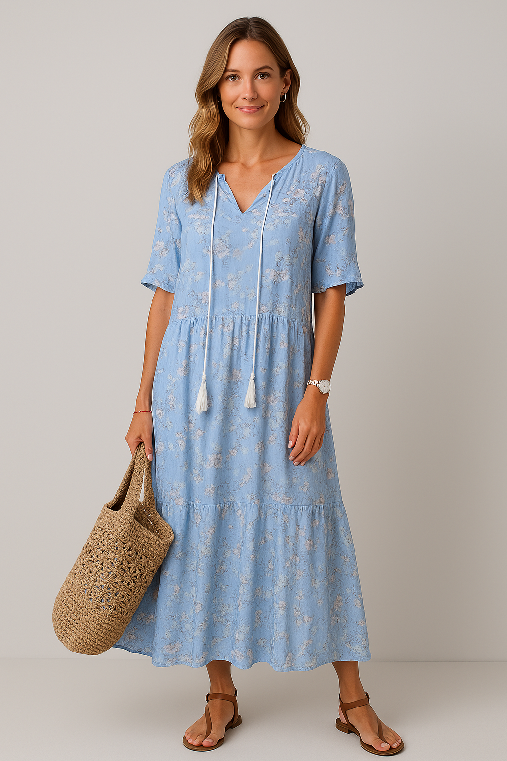 Desiree | Dames V-Hals Jurk met Print