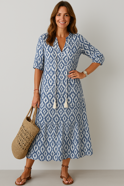 Desiree | Dames V-Hals Jurk met Print