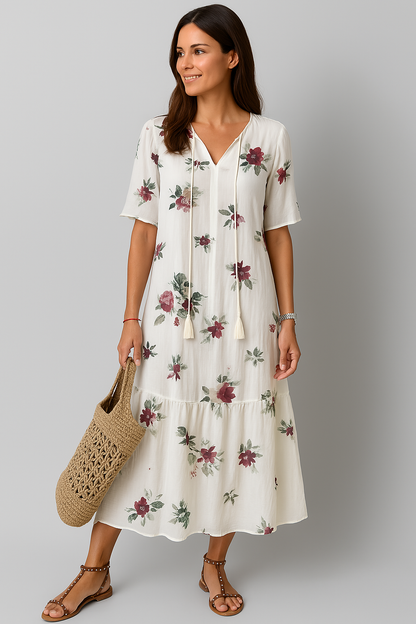 Desiree | Dames V-Hals Jurk met Print