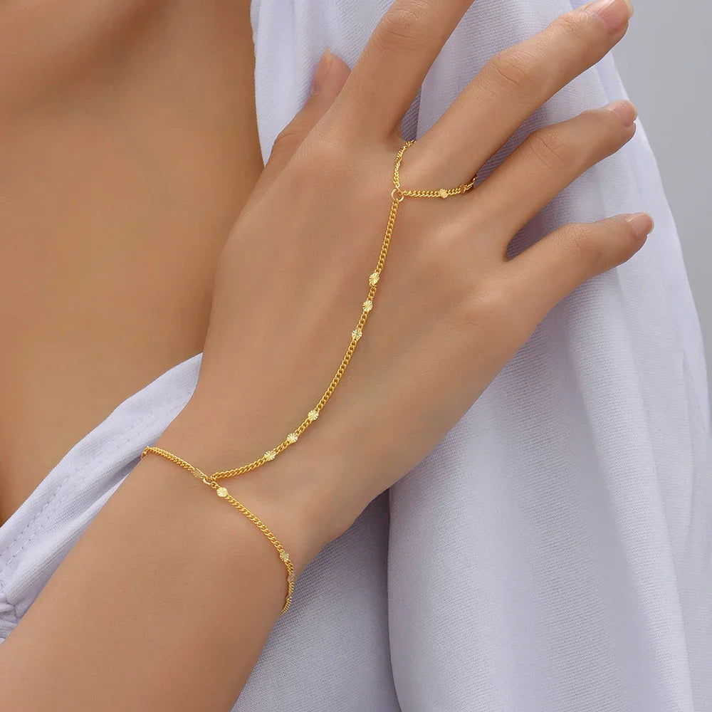 Vanessa | Gouden Schakel Handarmband