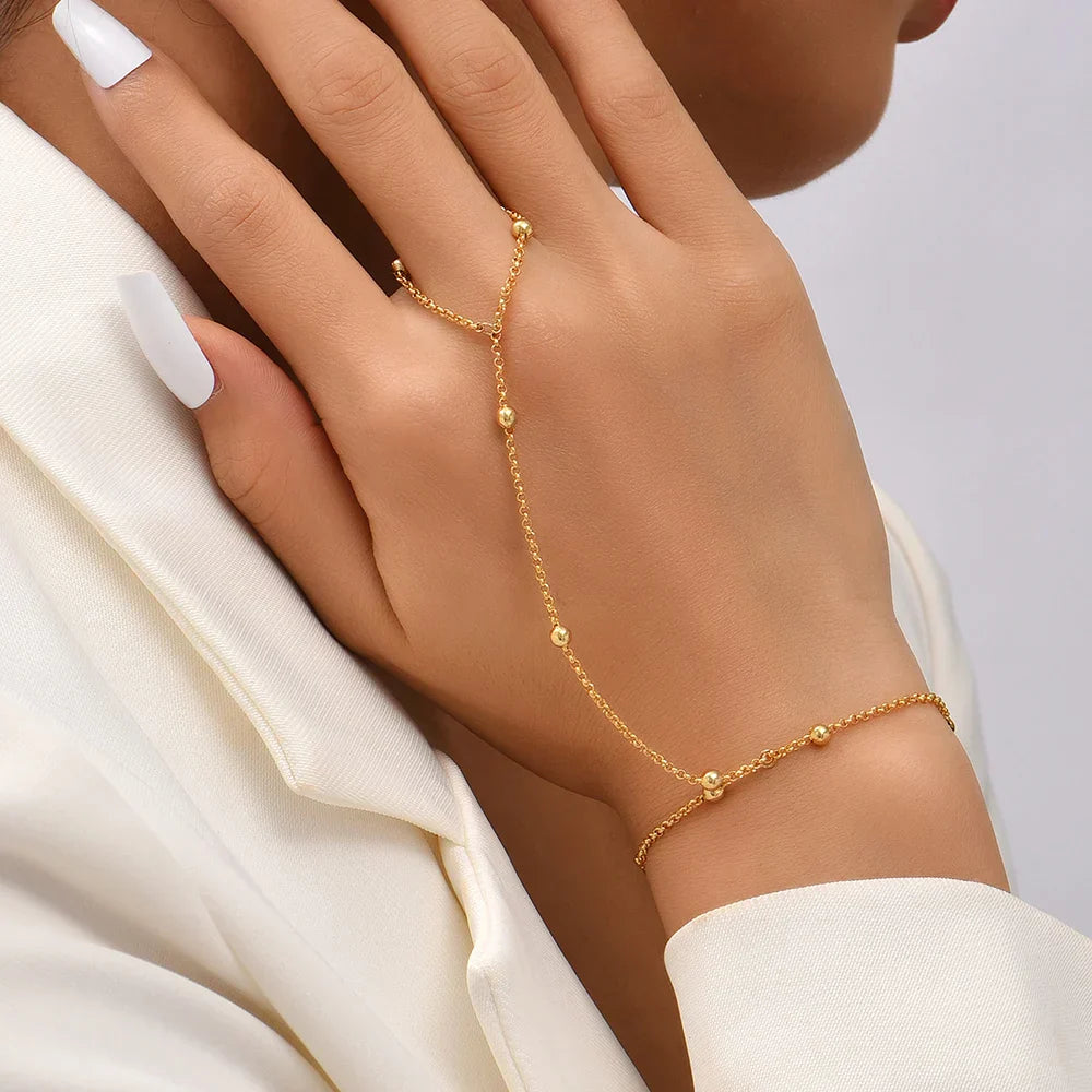 Vanessa | Gouden Schakel Handarmband