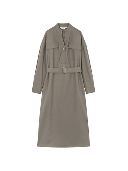 Evelien | Elegante V-Hals Jurk Dames | Met Riem En Knoopsluiting