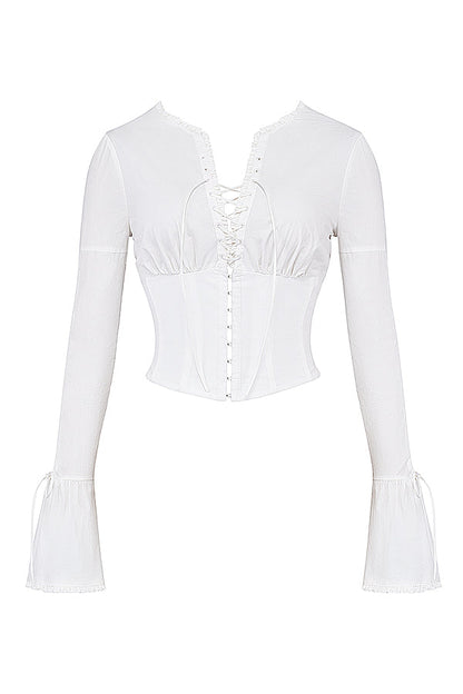 Premium | Vintage Blouse met Veterdetail