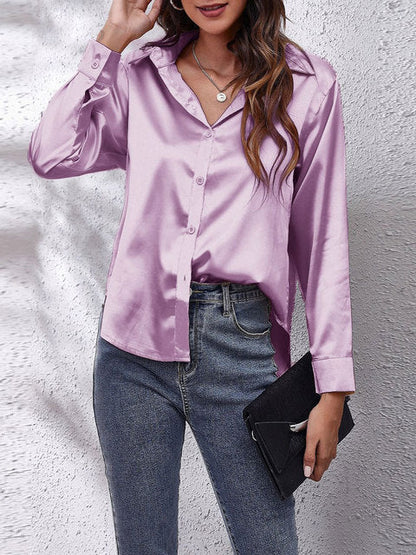 Chelsea | Satijnen Knoopblouse voor Dames